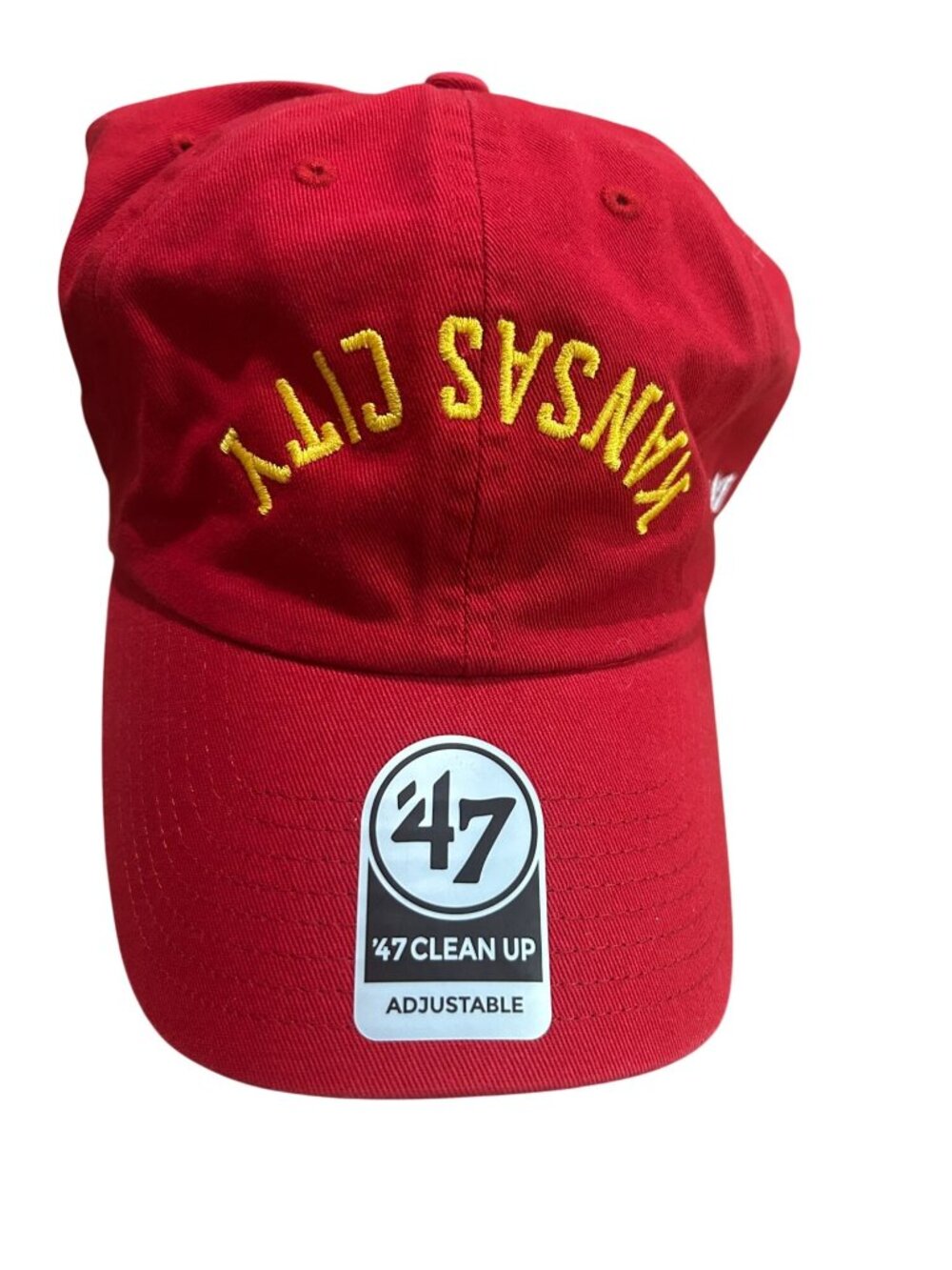 NWT Kansas City Chiefs '47 Clean Up Adjustable Cap Embroidered Logo MSRP $35